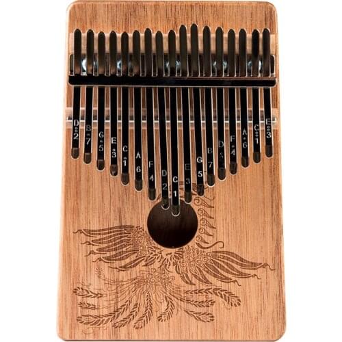 17 Key Phoenix Design Kalimba Thumb Piano Finger Sanza Mbira High-Quality Solid Wood Body Keyboard Musical Instrument for Kids