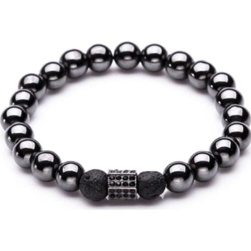 Crown 8mm bohemian multicolor Agate beads Chakra Reiki Buddha Yoga Bracelet elastic adjustable Volcanic Stone Bangles 4gf3d