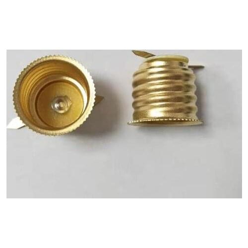 Brass E17 lamp bases, light bracket with rings