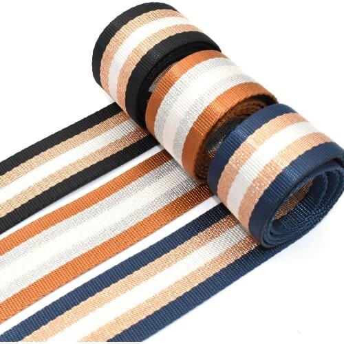 1.5"Multicolored Fabric Ribbon Webbing Belt Jacquard Ribbons Bag Strap Belt Canvas Webbing Pet Collar Webbing for Textile Sewing