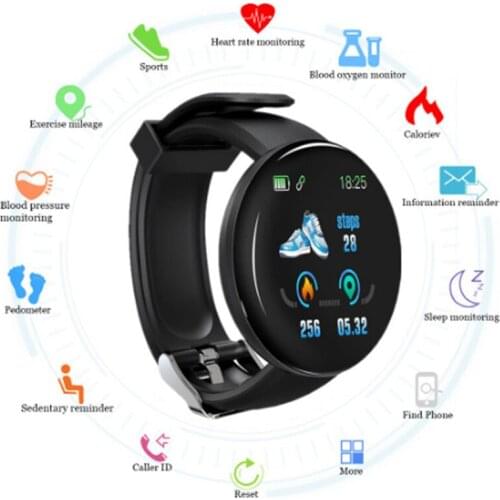 Hot selling D18 Smart bracelet color screen bluetooth watch sports pedometer information sleep monitoring heart rate Cross-borde