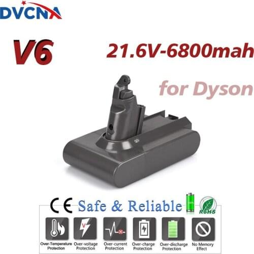 6800mAh 21.6V 6.8Ah Li-ion Battery for Dyson V6 DC58 DC59 DC61 DC62 DC74 SV09 SV07 SV03 965874-02 Vacuum Cleaner Battery