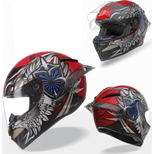 Personality Dirt Bike Four Seasons Street Racing Protect Full Face Motorcycle Helmet with Removable Winter Neck Scar