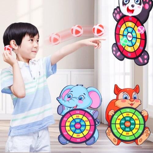 Cartoon Animal Dart Board Target Sticky Ball Dartboards Toy for Children Detachable Throwing Darts Toy Outdoor Sports Game Toys