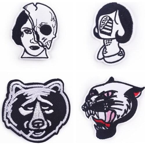 Punk/Alien Patch DIY Embroidery Patches For Clothing Stickers Plague Doctor Beak Face Patch For DIY T-shirt Badges Accessories