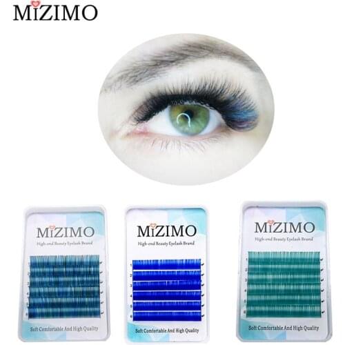 2019 new color grafting eyelash 0.07/0.1mm 8-17mm sapphire blue natural soft personality quality eyelash extension