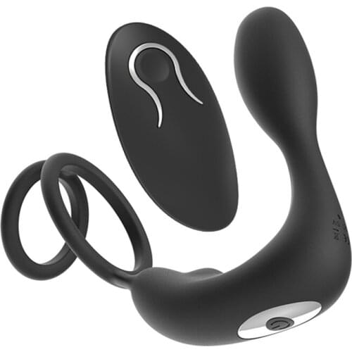 Silicone male prostate massager anal vibrator men delayed ejaculation ring 10 speed adult male toy wireless remote control