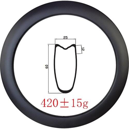 Light 420g 700c 60mm x 25mm Tubular carbon rim disc brake 25mm wide UD 3K 12K matte glossy 18H 20H 24H 28H 32H Road racing bike