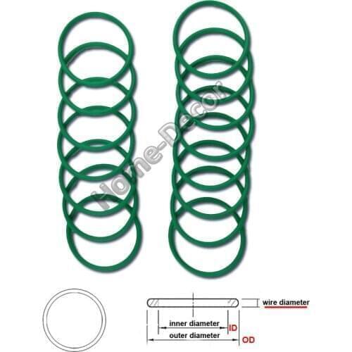10pcs Heat Oil Resistant 5.7mm (Wire Diameter) FKM Fluorine O-Ring Rubber Sealing Ring O.D 28-70 mm for Oil sealing , Waterproof