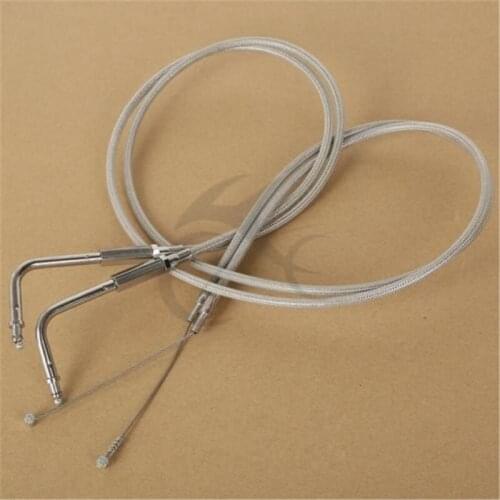 Motorcycle 43-1/2" Throttle Cable Stainless steel For Harley Road King FLH/T/ST 1996-2010 2009