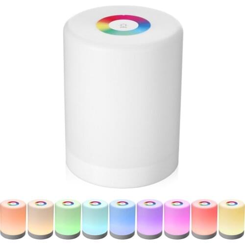 Smart LED Touch Control Night Light Induction Dimmer Intelligent Bedside Portable Lamp Rechargeable Dimmable RGB Color Change