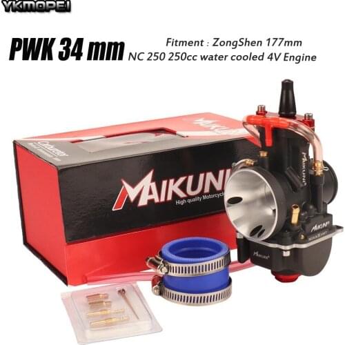 Motorcycle Universal PWK 34 mm Carburetor For 177mm ZongShen NC 250 250cc water cooled 4 V Engine Kayo Bse apollo Dirt Bike MX