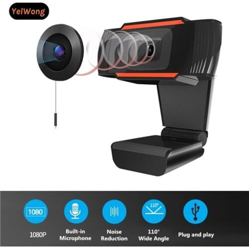 YelWong Rotatable HD Webcam PC Mini USB 2.0 Web Camera Video Recording High Quality With 1080P True Color Images Online Course