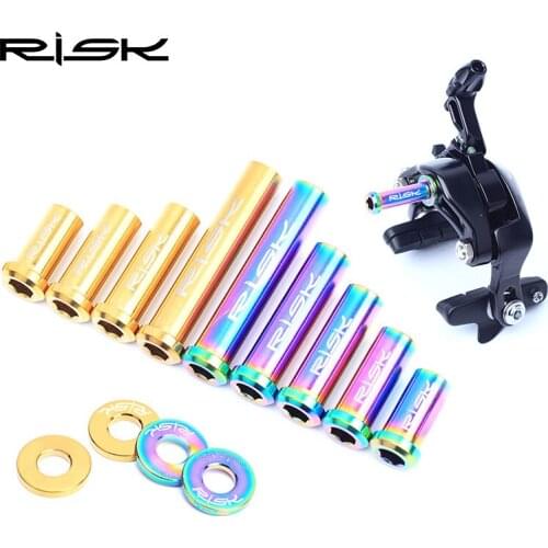 Risk 1 Set Bicycle V Brake Caliper TC 4 Titanium Road Bike C Clamp Fixed Nuts With Washer M6 x 10/15/20/25/30/40mm Cycling Parts