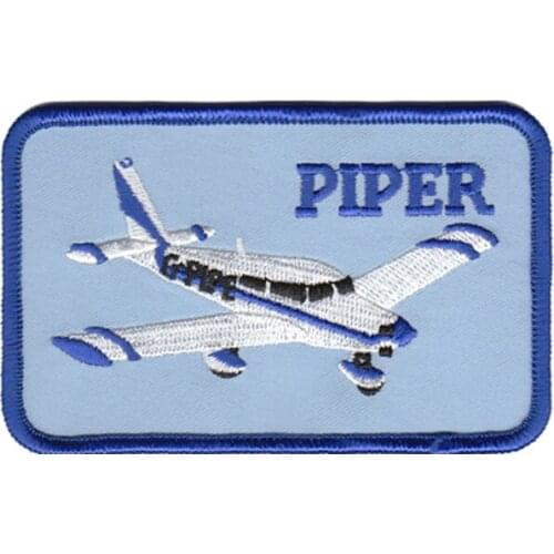 Embroidered PIPER Plane Patch Made of Twill with Merrow Border and PVC backing Customized & MOQ50pcs Per Item Free shipping