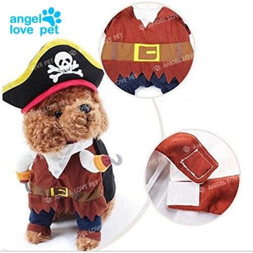Funny Pet Clothing Pirate Pet Costume Dressing Up Party Apparel Clothing for Cat Dog Plus Hat Dog Halloween Costume
