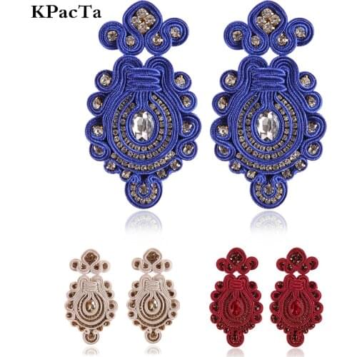 KPacTa Fashion Soutache Handmade Big Drop Earrings Ethnic Style Jewelry Women Popular Dinner Party Accessories Earring Oorbellen