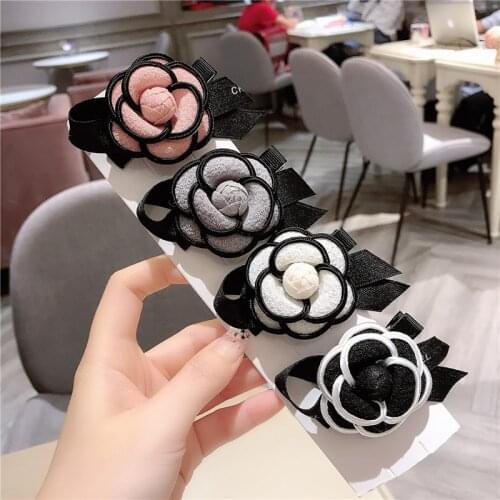 2020 New Korea Style Simple Cute Sweet Retro Camellia Bow Duckbill Hair Clips for Women Girl Fashion Jewelry Hair Accessories