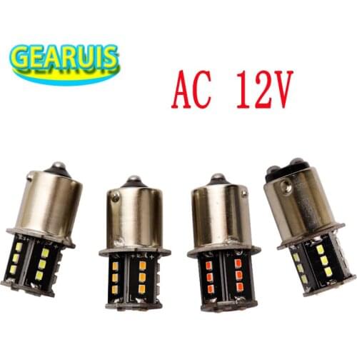 10X AC 12V Non polar 1156 BA1511157 BAY15D 18 SMD 2016 LED T20 7440 7443 T25 3156 3157 Tail Brake light Parking Bulb DRL AC12V