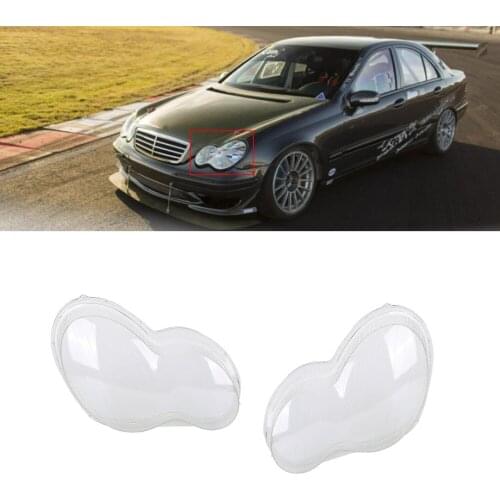 2x Transparent Housing Headlight Lens Shell Cover Lamp Assembly Left Side & Right Side Cover For Benz W203 C-Class 00-04 XNC