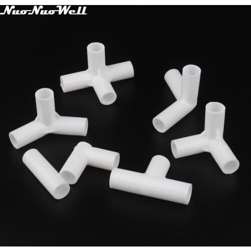 5pcs 12mm PVC Straight Elbow Tee Connector Four Way Joint 90 120 135 degree 1/4" PVC Pipe Adapter DIY Wardrobe Tent Fittings