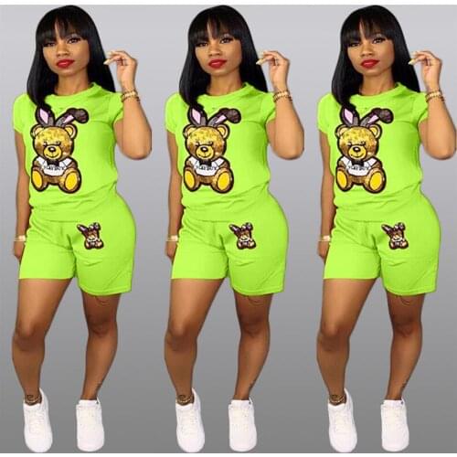 Brand fashion women sequin 2 pieces tracksuit summer o neck tops and shorts suit lady two pieces outfits DQ5090