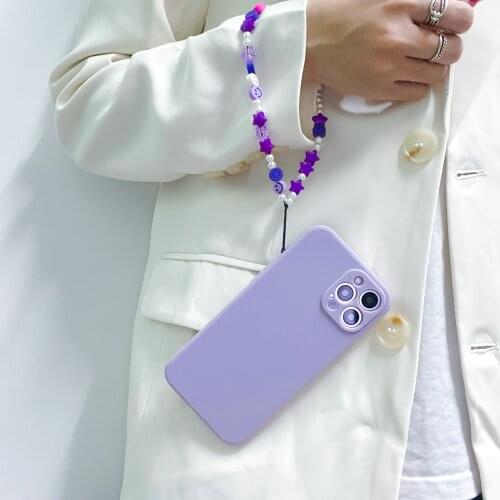 Colors Beads Chain Hand Strap Hang Phone Pendant Charm Case For iPhone 11 12 Pro Max Mini XS X XR 7 8 Plus SE 2020 Lanyard Cover