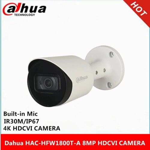 Dahua HAC-HFW1800T-A 8MP built in mic 4K Real-time HDCVI IR30M HDCVI Camera CVI/CVBS/AHD/TVI switchable