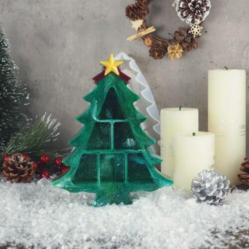 DIY Crystal Epoxy Resin Christmas Tree Storage Box Jewelry Box Decoration Silicone Mold Christmas Decoration Mold