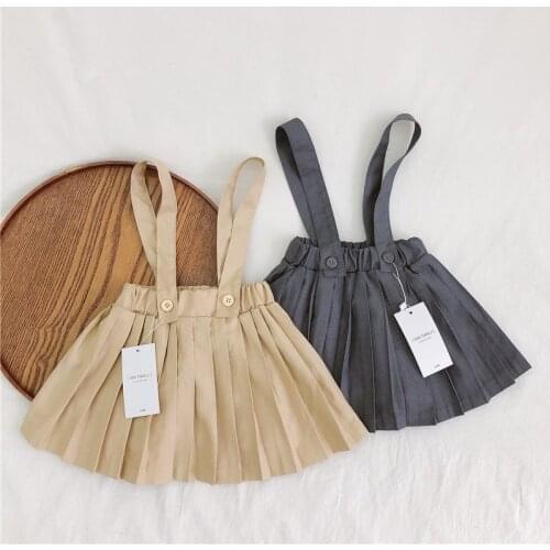 New Autumn Brand Baby Girls Dress Suspenders Kids Overalls Dress Children Preppy Dress Strap Toddler Dress Beautiful Clothing