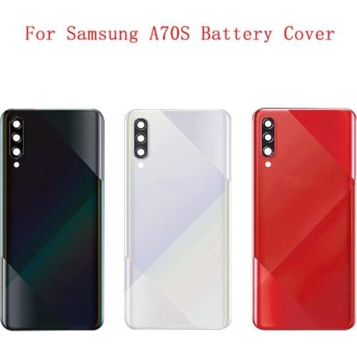 Battery Case Cover Rear Door Housing Back Case For Samsung A70S A707F Battery Cover Camera Frame Lens with Logo