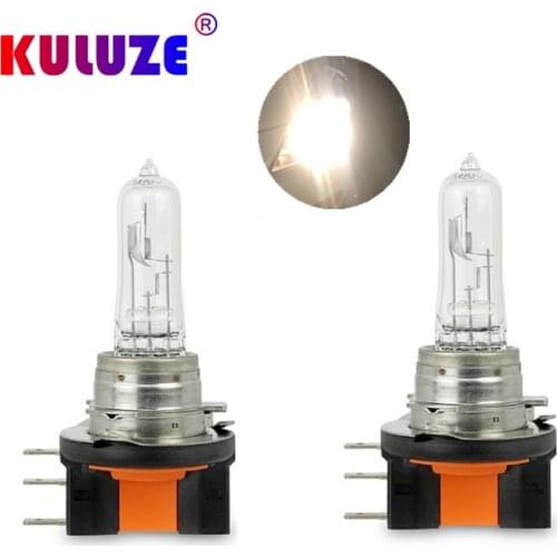 KULUZE 10 Pcs H15 Halogen Bulb 12V 15/55W Clear DRL 3500K HeadLight Lamp
