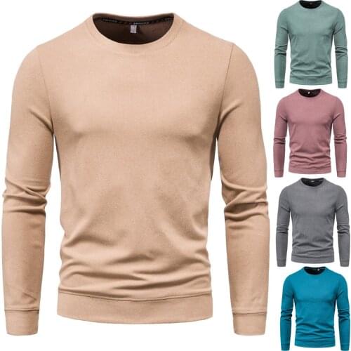 New Autumn Plus Size Men Clothing Candy Colors Round Neck Solid Color Pullover Fashion Casual Coat Male Hoodies Sweatershirt