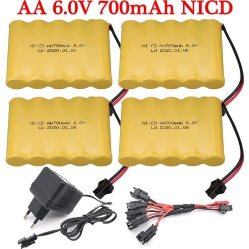 6v 700mah AA NICD Battery Pack With EU Charger For RC Toy Car Boats GUN TANKs Trucks Trains RC Toys Model 6V Ni-CD Battery pack