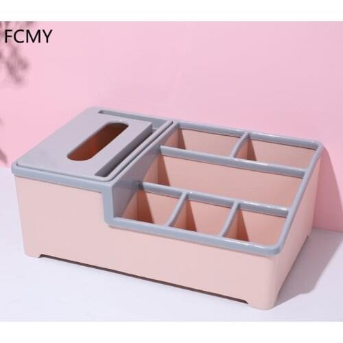 2021 New Home Desk Tissue Case Tissue Holder Makeup Cosmetic Storage Box Organizer Living Room Home Decoration Multifunction