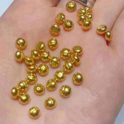 New Arrival 24K Yellow Gold Beads 999 Gold Solid Beads Gold Bean