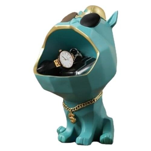 New Home Housewarming Gifts Bols De Rangement Light Luxury Nordic Dog Storage Bowls Cute Dog With Sunglass Statue