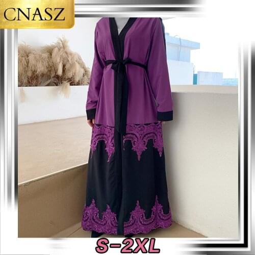 New Muslim Open Abaya Elegant Arab Islamic For Women Moroccan Long Sleeve Clothing Dubai Turkey Ramadan Evening Dress Cardigan
