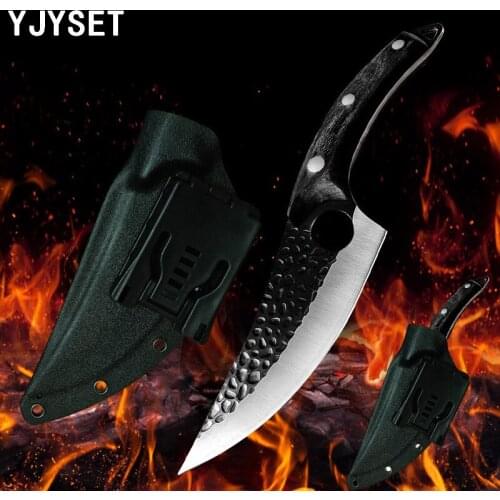 Handmade Boning Knife Stainless Steel Kitchen Fishing Knife Meat Cleaver Outdoor Cooking Cutter Gift Butcher Knife Sheath Covers