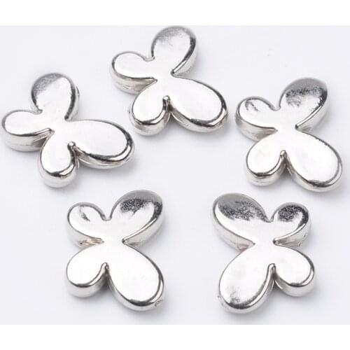 PANDAHALL 500pcs/lot 17x12x4mm Butterfly CCB Plastic Spacer Beads Pendants with 2mm Small Hole Jewelry Decorative Accessories