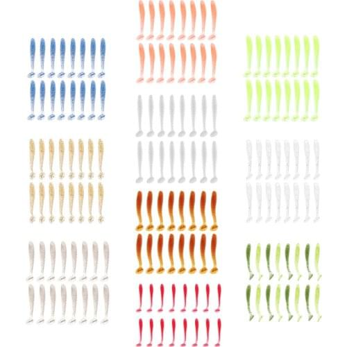 16PCS Useful Fishing Worm Bait Soft Plastic Lure Capuchin Maggot Single T Tails Saltwater Freshwater Bass Redfish
