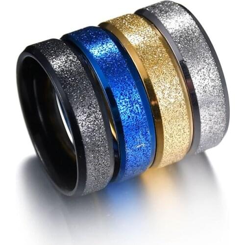 Simple 6mm Woman Mens Couple Black Titanium Ring Matte Finished Finger Ring Jewelry for Male Wedding Bands Gift