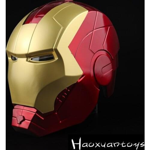 Marvel The Avengers Cosplay Props 1:1 Iron Man Helmet Action Figure LED Light Iron Man Mask Model Toys