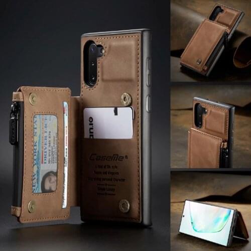 Luxury Leather Wallet For Samsung Galaxy Note 10 Case Magnetic Wallet Case Armor Shockproof Card Holder Wallet Flip Cover Buckle