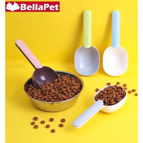 Cute Dog Food Shovel for Small Large Dogs Multi-function Feeding Scoop Spoon Pet Cats Dog Shovel Accessories Sealing Bag Clip