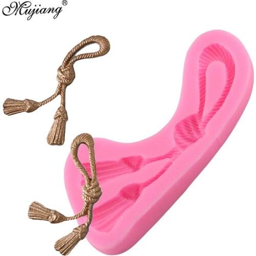 Mujiang Hemp Rope Knot Cake Border Silicone Mold 3D Fondant Mold Sugarcraft Cake Decorating Tools Candy Chocolate Gumpaste Molds