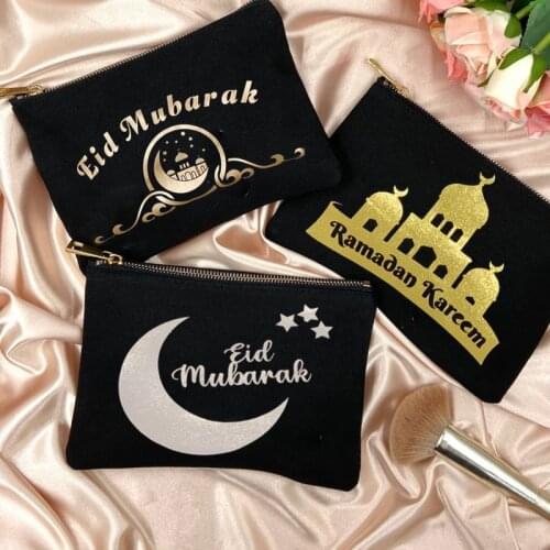 Eid Mubarak makeup bag Al Adha al-adha Happy Bairam Iftar Muslim Islamic Ramadan Kareem Festival Party decoration present gift