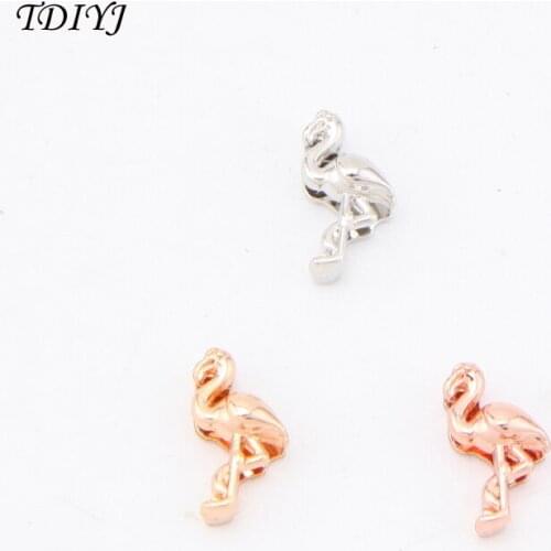 TDIYJ Jewelry 6Pcs Animals Collective Newest Hamingo Keeper Charms Slide Charms for Mesh Band Bracelet Friends Gift