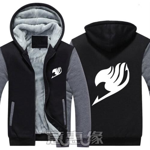 Fairy Tail Hoodie New Anime Etherious Natsu Dragneel cosplay Coat Luminous Jacket Fashion Men Winter Zipper Hooded Sweatshirt