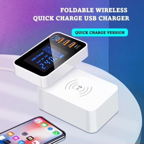 Winhow smart charger QC3.0 quick charge type c 3 usb QI wireless universal for mobile phone pad MP3 digital camera adapter hub